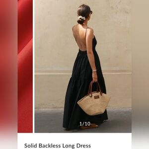 Commense Elegant Black Backless Dress